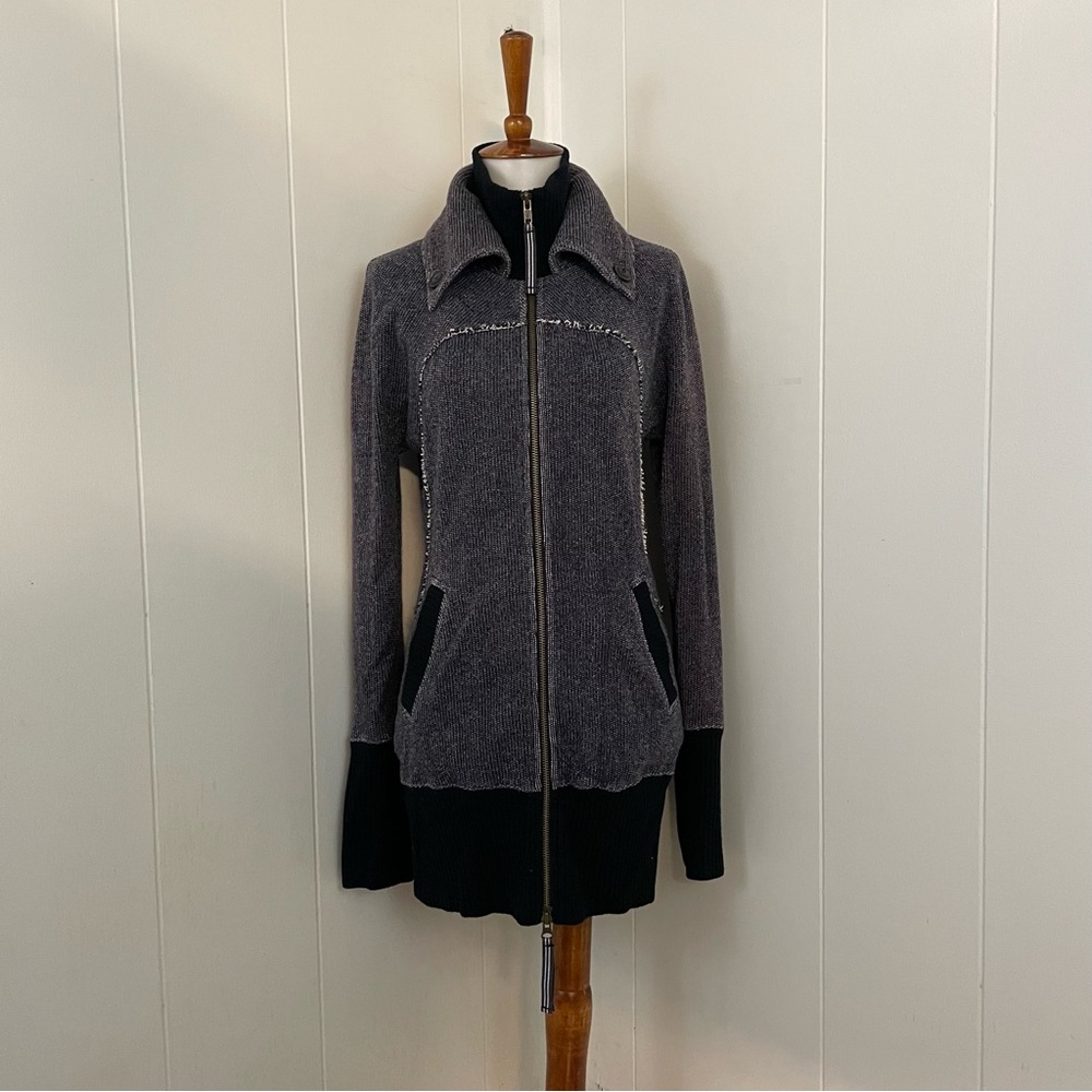 Free People Collared Zip-Up 100%‎ Cotton Sweater Jacket Long Sleeve Tunic